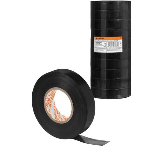 Изолента ПВХ TDM ELECTRIC 0,15x19 мм, Черная, 25 м, 10 шт. TDM SQ0526-0086 1