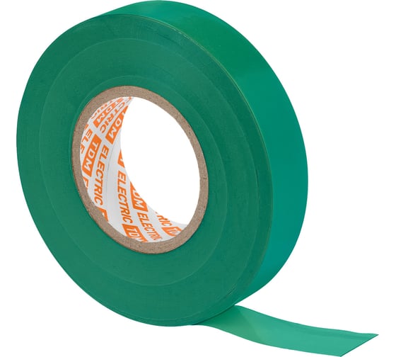 Изолента ПВХ TDM ELECTRIC 0,15x19 мм, Зеленая, 25 м, 10 шт. TDM SQ0526-0084