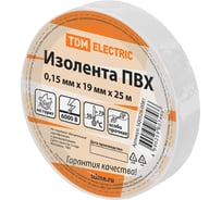 Изолента ПВХ TDM ELECTRIC 0,15x19 мм, Белая, 25 м, 10 шт. TDM SQ0526-0081