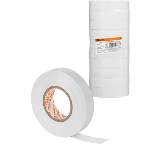 Изолента ПВХ TDM ELECTRIC 0,15x19 мм, Белая, 25 м, 10 шт. TDM SQ0526-0081