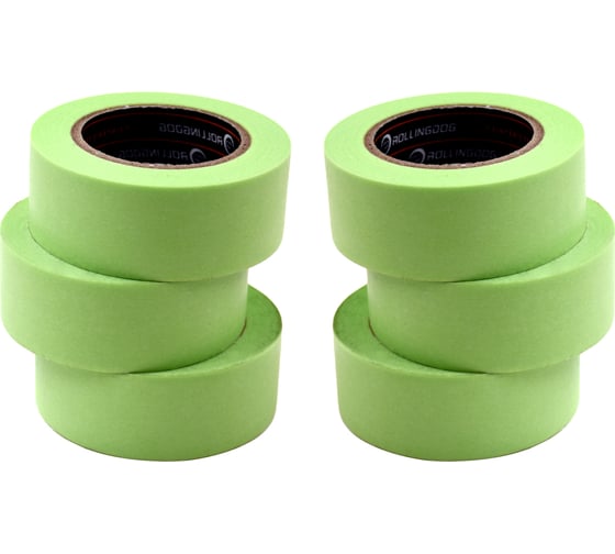 Малярная лента ROLLINGDOG Low Tack Washi Tape 24 мм х 18 м, 6 шт., для деликатных поверхностей 81389