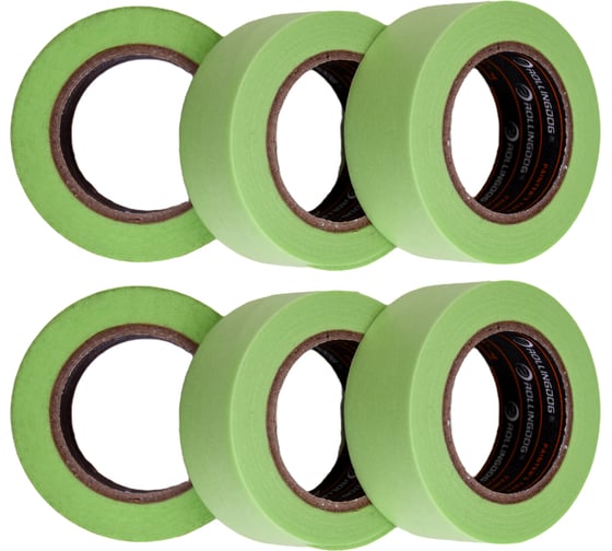 Малярная лента ROLLINGDOG Low Tack Washi Tape 24 мм х 18 м, 6 шт., для деликатных поверхностей 81389