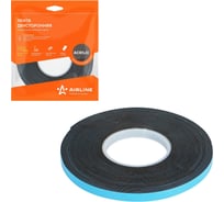 Лента двусторонняя клейкая (скотч) Airline 6мм*5м, акриловая вспененная основа, черная ADSA009
