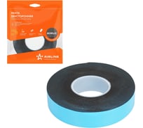 Лента двусторонняя клейкая (скотч) Airline 20мм*5м, акриловая вспененная основа, черная ADSA011