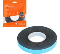 Лента двусторонняя клейкая (скотч) Airline 12мм*5м, акриловая вспененная основа, черная ADSA010