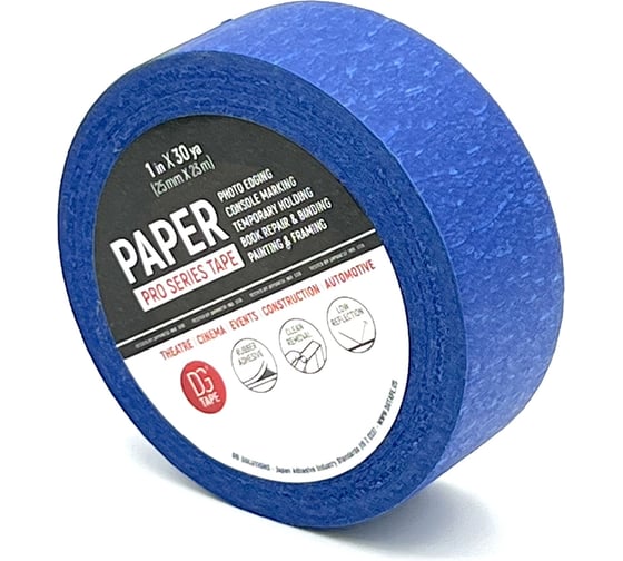 Клейкая лента бумажная крепированная DGTAPE Masking Tape Regular синяя 25мм х 23м MTR2523BL 1