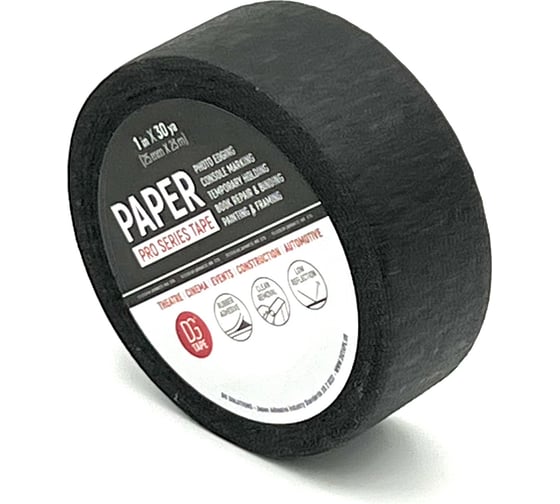 Клейкая лента бумажная крепированная DGTAPE Masking Tape Regular черная 25мм х 23м MTR2523B 1