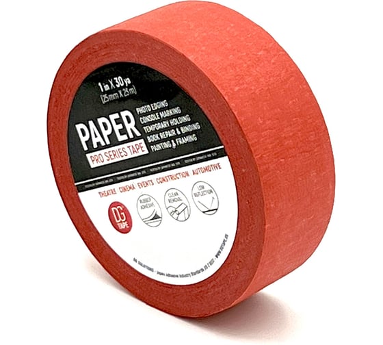 Клейкая лента бумажная крепированная DGTAPE Masking Tape Regular красная 25мм х 23м MTR2523R 1