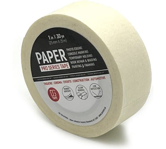 Клейкая лента бумажная крепированная DGTAPE Masking Tape Regular белая 25мм х 23м MTR2523W 1