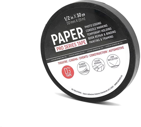 Клейкая лента бумажная черная DGTAPE Masking Tape Professional 12мм х 23м, набор 4 шт. MTP1223B4