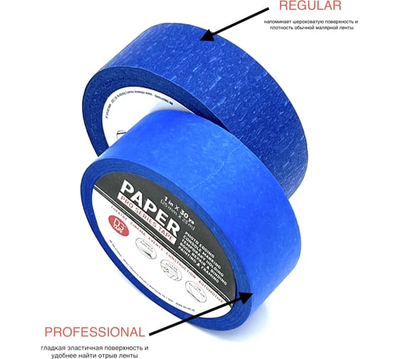 Клейкая лента бумажная DGTAPE Masking Tape Professional синяя 25мм х 23м MTP2523BL