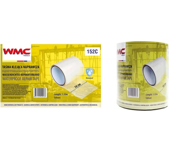 Водонепроницаемая ремонтная лента WMC TOOLS ПВХ 10 см х 1.52 м 152C 1