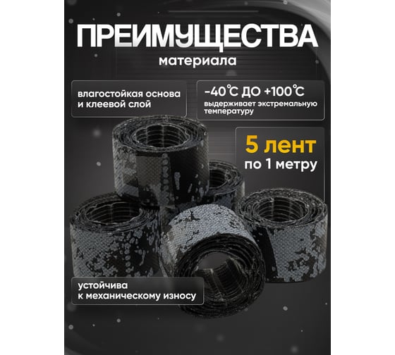 Лента шумоизоляции для герметизации стыков SGM Stripe Silshot, 5 шт, по 1 метру SGM.STRIPE.SS.5