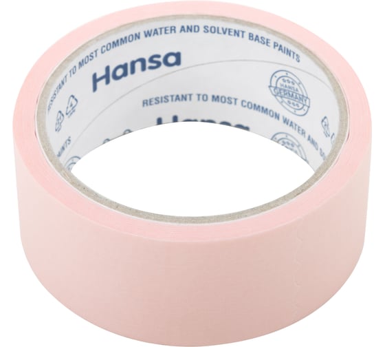 Малярная лента HANSA из японской бумаги Washi для деликатных поверхностей, розовая, 38 мм 25 м 702538