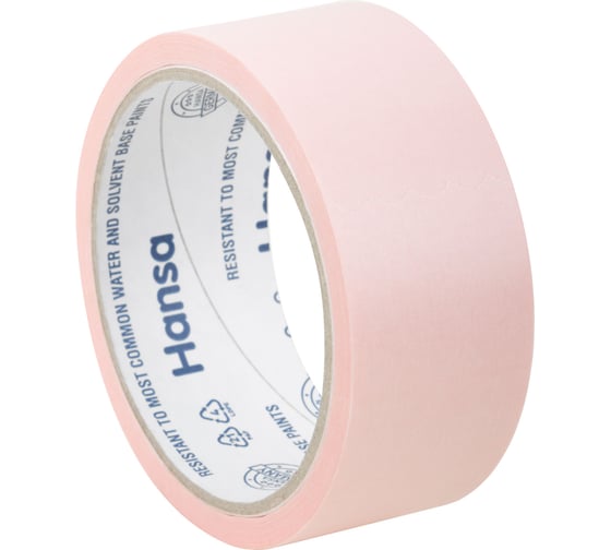 Малярная лента HANSA из японской бумаги Washi для деликатных поверхностей, розовая, 38 мм 25 м 702538