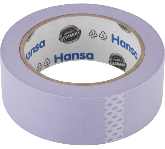 Малярная лента HANSA Professional из японской рисовой бумаги для деликатных поверхностей, фиолетовая, 38 мм 50 м 702738 1