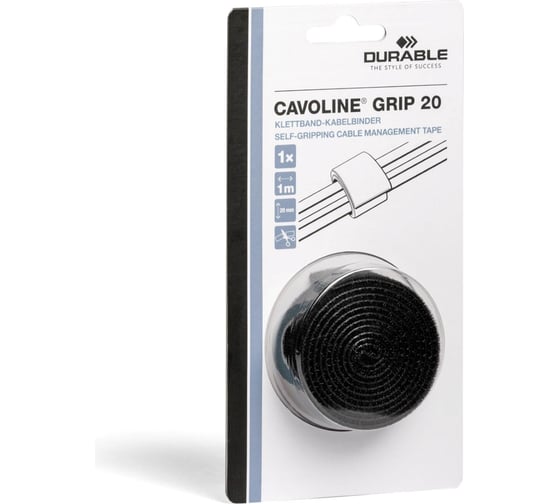 Лента на липучке для фиксации кабеля DURABLE CAVOLINE GRIP 1000х20 мм, черный 503201