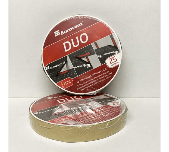 Двусторонняя клейкая лента Eurovent 20 мм, 25 м DUO