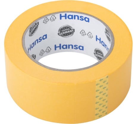 Малярная лента HANSA Professional из японской рисовой бумаги, для точных краев, желтая, 48 мм x 50 м 701248