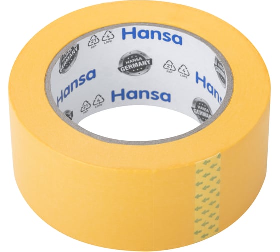 Малярная лента HANSA Professional из японской рисовой бумаги, для точных краев, желтая, 48 мм x 50 м 701248 1