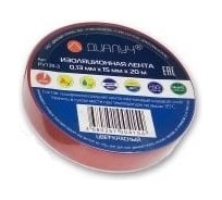 Изолента ПВХ ДИАЛУЧ красная, 15мм х 20м х 0.13мм, 1 шт. PV130-3