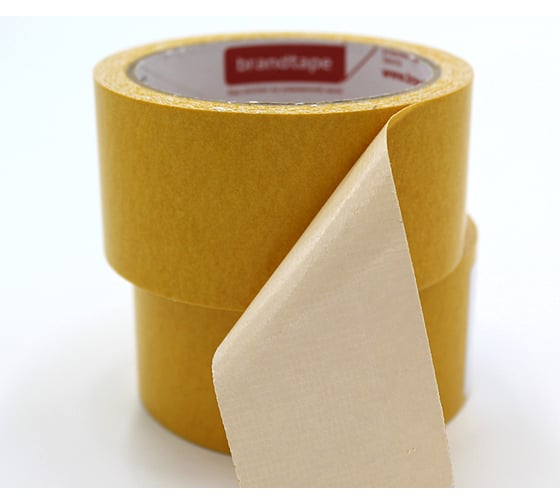 Двухсторонняя клейкая лента Brandtape ткань 48мм х 10м (упаковка 2 шт.) 4631177461033