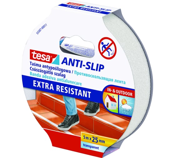 Противоскользящая лента TESA прозрачная, 5 м х 25 мм 55587-00011-11