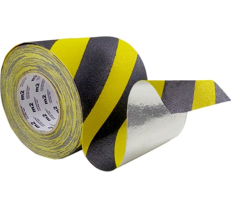 Противоскользящая лента формуемая (гибкая алюминиевая подложка), абразив 60 Grit, желто-черная, износостойкость 1 млн шагов, 100 мм x 18,3 м Mehlhose GmbH M2WR100183