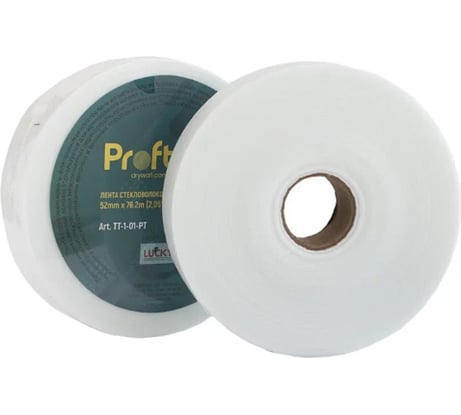 Лента стекловолоконно-флизелиновая LUCKY 52мм x 76.2м, толщина 0,6мм, плотность 60гр/м2, 1/32 TT-1-01-PT