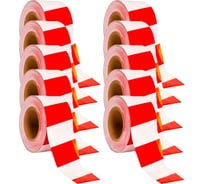 Лента оградительная Turbosky ЛО-200 бело/красная, 10 шт 596