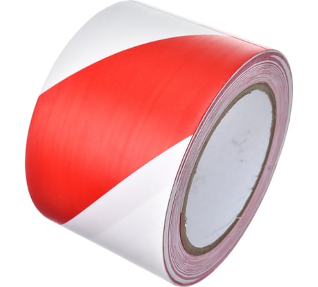 Лента ПВХ для разметки Mehlhose GmbH толщина 150 мкм цвет красно-белый, 75 мм х 33 м KMSY07533
