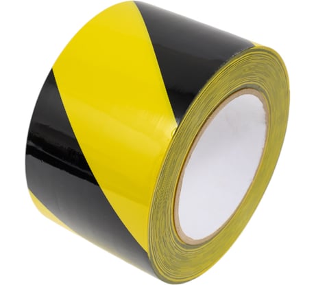Лента для разметки Mehlhose GmbH ПВХ ОПП толщина 190 мкм цвет желтый/черный, 75 мм х 33 м KMLW07533