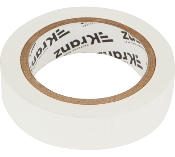 Изолента ПВХ KRANZ 0,13х15 мм, 10 м, белая KR-09-2001