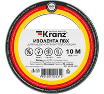 Изолента ПВХ KRANZ 0,13х15 мм, 10 м, зеленая KR-09-2003