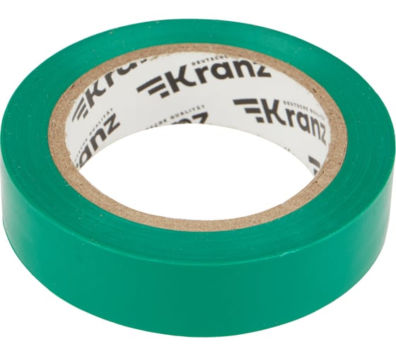 Изолента ПВХ KRANZ 0,13х15 мм, 10 м, зеленая KR-09-2003
