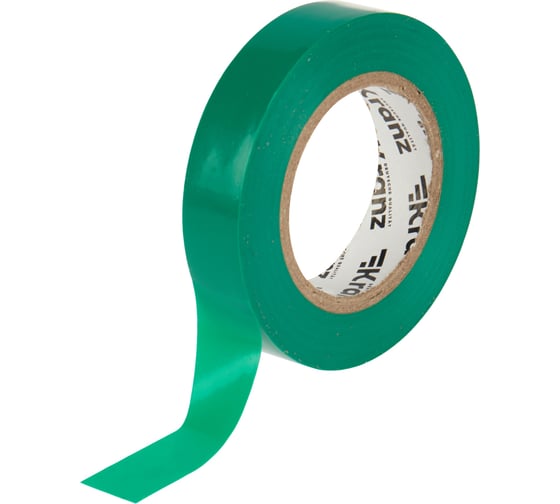 Изолента ПВХ KRANZ 0,13х15 мм, 20 м, зеленая KR-09-2603
