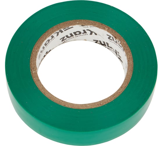 Изолента ПВХ KRANZ 0,13х15 мм, 20 м, зеленая KR-09-2603