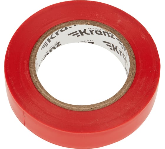 Изолента ПВХ KRANZ 0,13х15 мм, 20 м, красная KR-09-2604