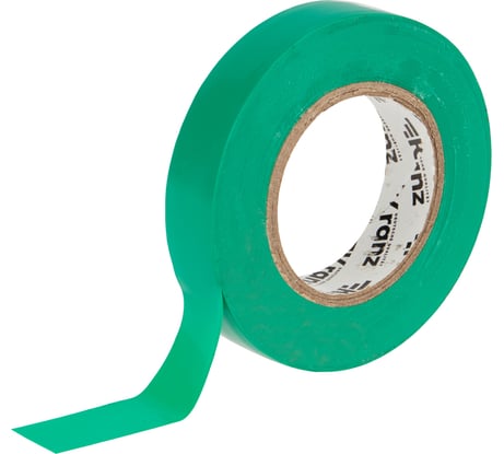 Изолента ПВХ KRANZ 0,13х15 мм, 25 м, зеленая KR-09-2103