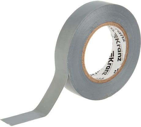 Изолента ПВХ KRANZ 0,13х15 мм, 25 м, серая KR-09-2108