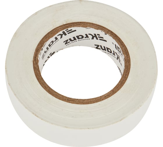 Изолента ПВХ KRANZ 0,13х19 мм, 25 м, белая KR-09-2201