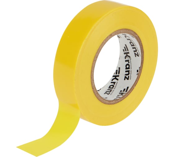 Изолента ПВХ KRANZ 0,13х19 мм, 25 м, желтая KR-09-2202