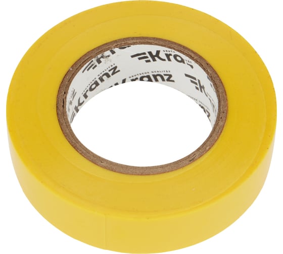 Изолента ПВХ KRANZ 0,13х19 мм, 25 м, желтая KR-09-2202