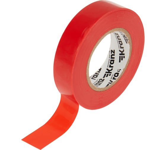 Изолента ПВХ KRANZ 0,13х19 мм, 25 м, красная KR-09-2204