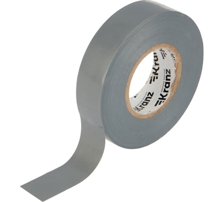 Профессиональная изолента ПВХ KRANZ 0,18х19 мм, 20 м, серая KR-09-2808