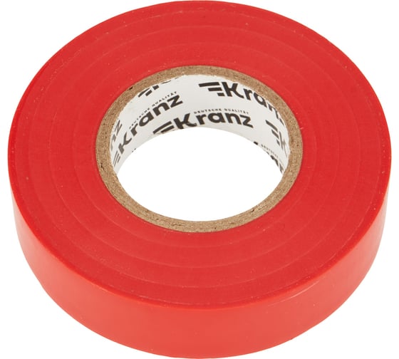 Профессиональная изолента ПВХ KRANZ 0,18х19 мм х 20 м, красная KR-09-2804
