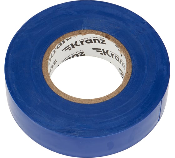 Профессиональная изолента ПВХ KRANZ 0,18х19 мм, 20 м, синяя KR-09-2805