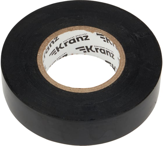 Профессиональная изолента ПВХ KRANZ 0,18х19 мм, 20 м, черная KR-09-2806
