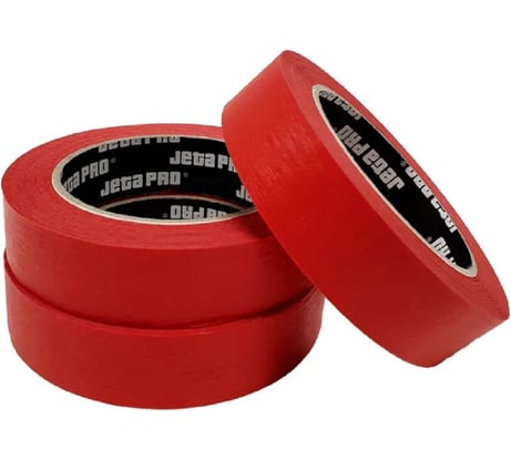 Лента маскирующая Jeta PRO Red водостойкая, уст. УФ, 90С-60 мин, красная, 25ммx40м 58390/25