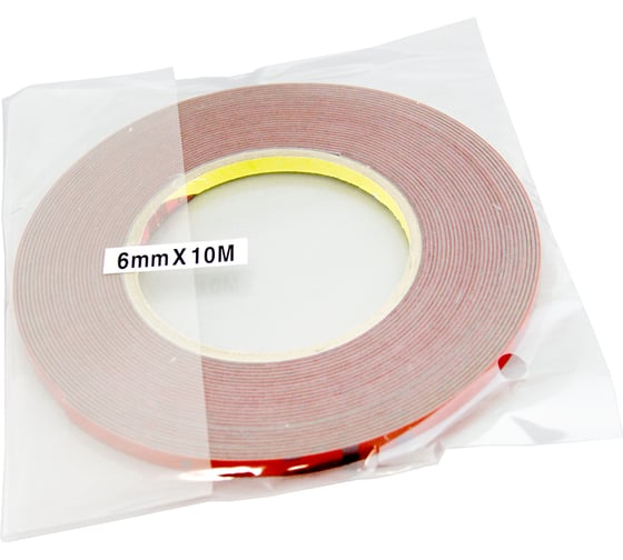 Оригинальный серый двусторонний скотч MTF Light 3M TAPE(ACRYL) 6мм х 10м красная подложка 3M6X1000R